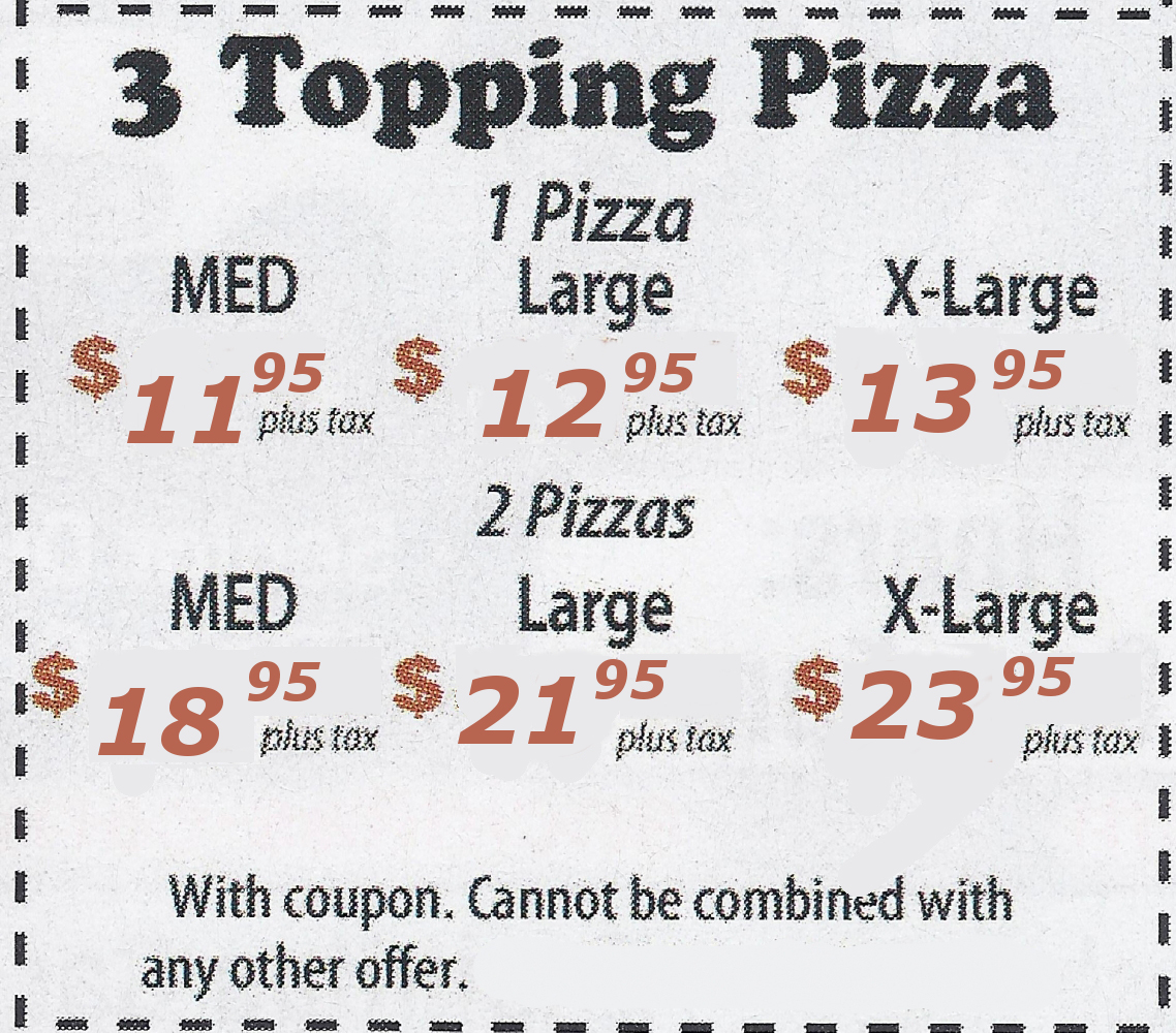 3 Topping Pizza Promotion